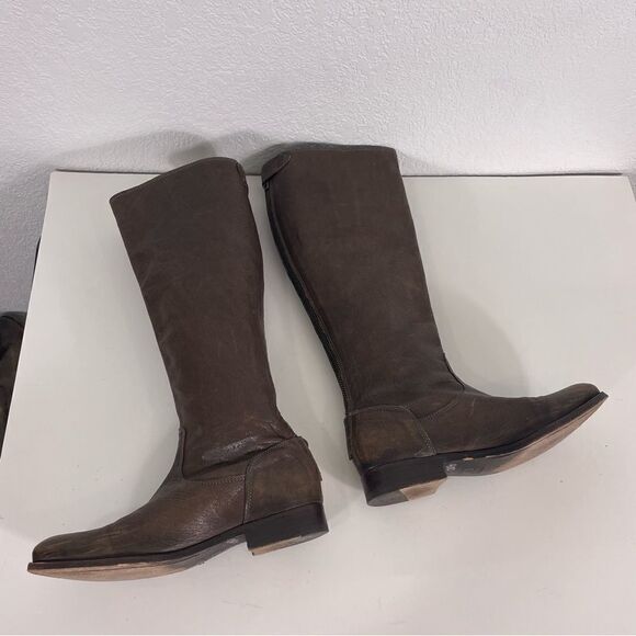 Frye Brown Leather Tall Riding Boots - Picture 6 of 8